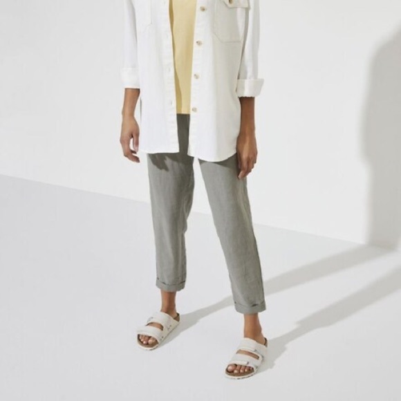 Birkenstock White Sandals with Adjustable Straps and Contoured Footbed - Picture 2 of 10